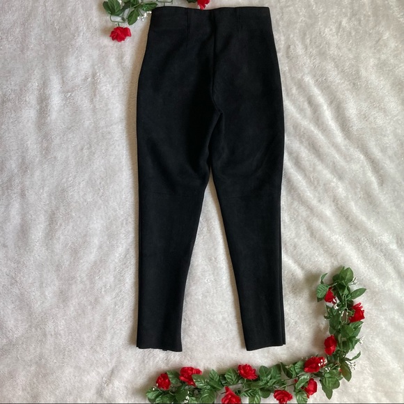 Zara Basic Black Suede Skinny Pants XS - Picture 7 of 9